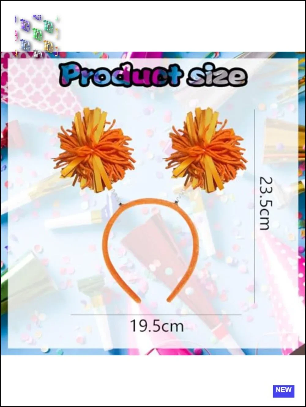 Orange Furry Headband with Glasses Mustache & Eyebrows Costume Accessory Set